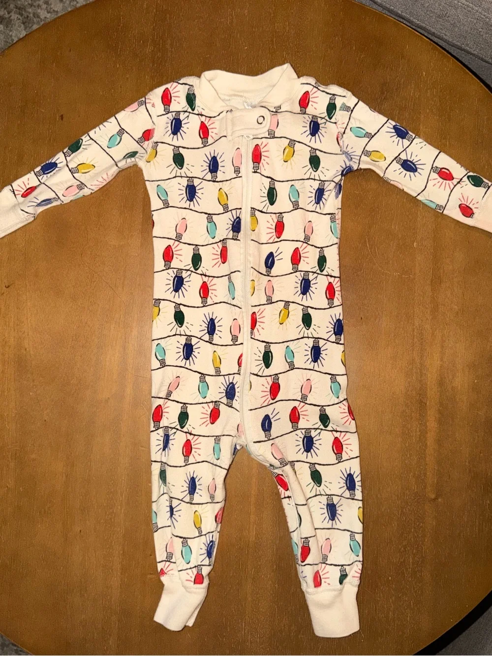 Hanna Andersson HannaJams (12-18M) Holiday Light Bulb Print Romper